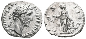Antoninus Pius AR Denarius. Rome, 138-161. Laureate head r. / Annona standing l., holding corn ears.