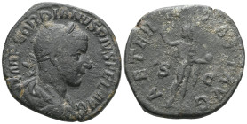 ROMAN COINS
GORDIANUS III PIUS, 238-244. Sestertius, Rome, 241-243. IMP GORDIANVS PIVS FEL AVG. Draped. Laurel-wreathed bust right. Rv/ AETER–NITATI A...