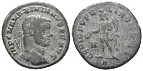 Roman Imperial
Maximianus, first reign, 286-305. Follis (Bronze), Cyzicus, 294-295. IMP C M A MAXIMIANVS P F AVG Laureate head of Maximianus to right....