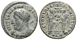 Roman Imperial
Constantine I, 307/310-337. Follis (Bronze), Siscia, 319. IMP CONSTANTINVS AVG Helmeted and cuirassed bust of Constantine to left, hold...
