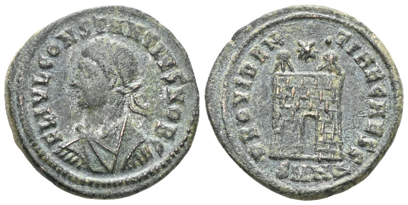 Roman Imperial Constantine II, Caesar, 316-337. Follis (bronze), Cyzicus. Struck...