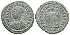 Roman Imperial
Constantine II, Caesar, 316-337. Follis (bronze), Cyzicus. Struck 325-326. CONSTANTINVS IVN NOB C, laureate, draped and cuirassed bust ...