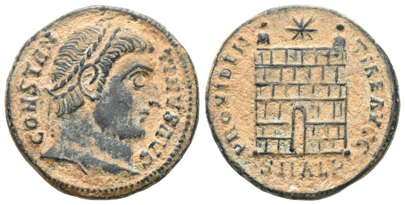 Roman Imperial Constantine II, Caesar, 316-337. Follis (bronze), Cyzicus. Struck...