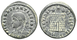 Constantine II, as Caesar, 316-337. Follis (Bronze), Treveri, 326. CONSTANTINVS IVN NOB C Laureate, draped and cuirassed bust of Constantine II to lef...
