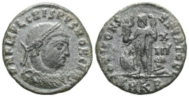Roman Imperial
Crispus, 321-324 AD. AE, Follis. Cyzicus.
Obv: D N FL IVL CRISPVS NOB CAES. Bust of Crispus, laureate, draped, cuirassed, right.
Rev: I...
