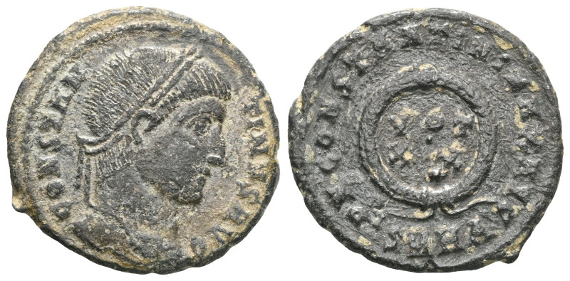 ROMAN IMPERIAL Constantine II, as Caesar, 316 - 337 AD AE Follis, Siscia Mint, O...