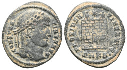 Roman Imperial
 Constantine I. A.D. 307/10-337. Ae. follis. Antioch, A.D 329/30.
diademed, draped and cuirassed bust of Constantine I right
Rev. camp-...