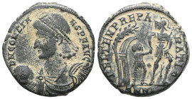 Roman Imperial
Constans (337-350). AE, Centenionalis. (Bronze.) Rome.
Obv: D N CONSTA-NS P F AVG. Bust of Constans, pearl-diademed, draped, cuirassed,...