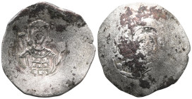 Michael VII Ducas. 1071-1078. EL Histamenon Nomisma . Constantinople mint. Facing bust of Christ Pantokrator / Crowned facing bust of Michael, holding...
