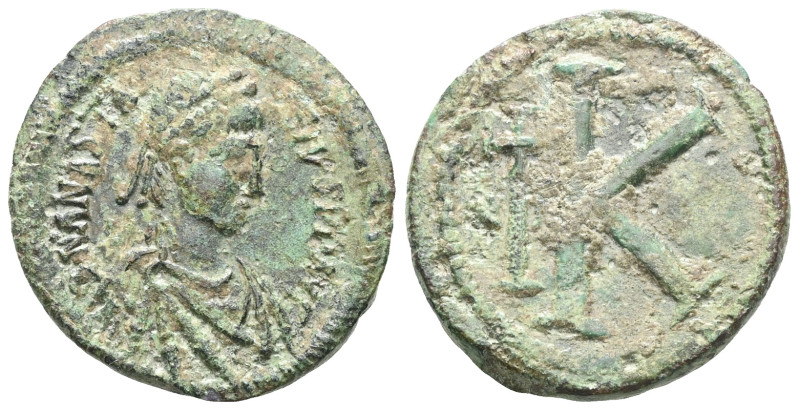 Byzantine Anastasius I. (491-518 AD). 1/2 Follis. Constantinople. Obv: D N ANAST...