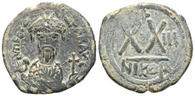 Byzantine
PHOCAS (602-610). Follis. Nicomedia. Dated RY 3 (607/8)
Obv: D N FOCAS ERPAV (S). Crowned bust facing, wearing consular robes and holding ma...