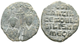 Byzantine
Constantine VII, with Zoe. 920-944. Æ Follis . Constantinople mint. COhStAht' CE ZOH b', crowned facing busts of Constantine and Zoe, holdin...