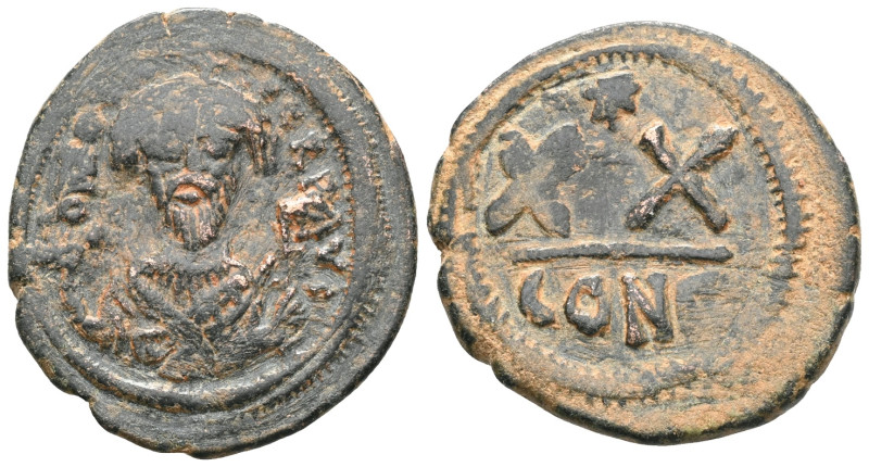 Byzantine Phocas, 602-610. Half Follis (Bronze), Constantinople. δ N FOCA PЄRP A...