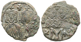 Constantine VI & Irene. 780-797. Æ Follis . Constantinople mint. Struck 790-792. Crowned facing busts of Constantine and Irene; Irene hold cruciform s...