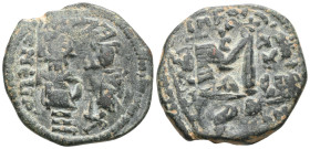 Byzantine Empire
Justinus II with Sophia. 40 Nummi. RY 7 = 571/2 AD. Constantinople. (MIBE-43). (Doc-97a). (Sear-369). Anv.: D N IVSTINVS P P AVG, nim...