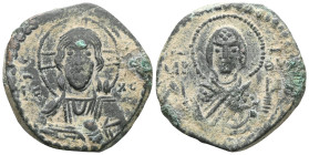 Byzantine
Anonymous, time of Romanus IV, circa 1068-1071. Follis (Bronze), Constantinople. IC - XC Nimbate bust of Christ Pantokrator facing, raising ...