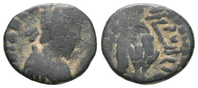 Johannes. Usurper, AD 423-425. Æ . Rome mint. Diademed, draped and cuirassed bus...