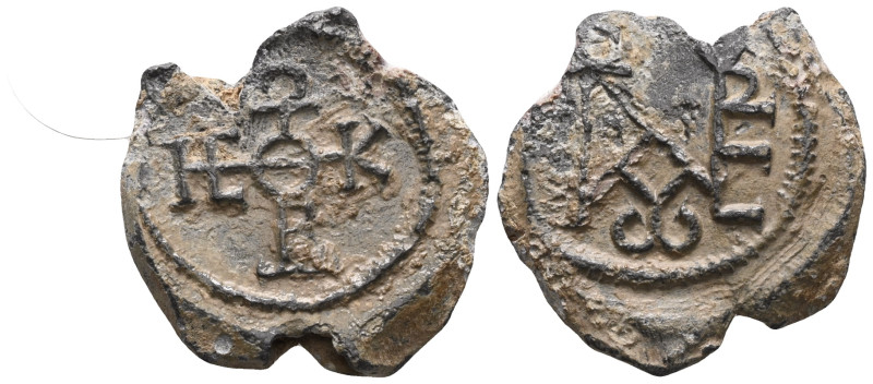 Byzantine Lead Seals, 7th - 13th Centuries
 Weight:9,1 gr Diameter:24 mm
