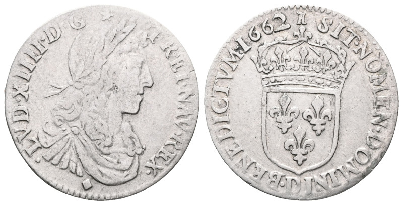 Capetian coins / Capetian coins Louis XIV, 1/12 shield with a youthful bust, 1st...