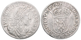 Capetian coins / Capetian coinsLouis XIV, 1/12 shield with a youthful bust, 1st effigy, 1660 MontpellierA/LVD. XIIII. D. G. (different) - .FR. ET. NAV...