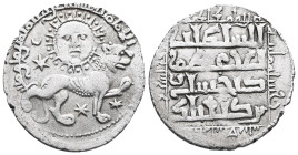 Seljuq of Rum, Giyaseddin Keyhusrew b. Keykubad, AH639, Dirham Konya Obverse "Figure of Shir u Khurshid (lion and sun) to right Above: Al-imamu'l- Mus...