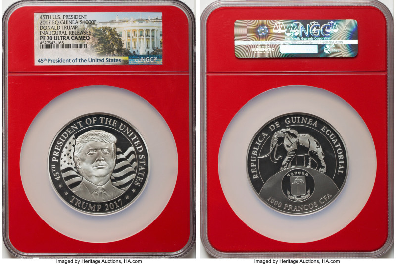 Republic silver Proof "Donald Trump - 45th U.S. President" 1000 Francos (1 oz) 2...