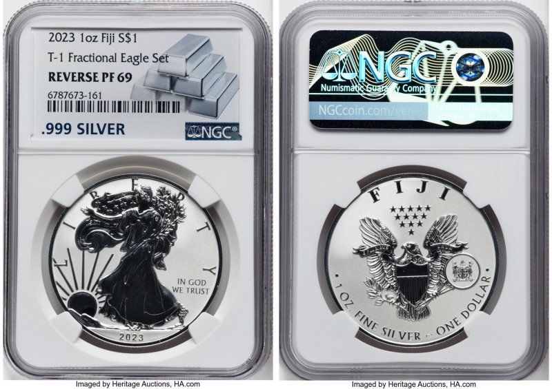 Republic 4-Piece Certified silver "T-1 Fractional Eagle" Reverse Proof Set PR69 ...