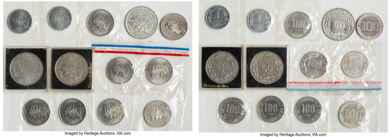 French Colony 13-Piece Lot of Assorted Essai Issues UNC, Paris mint. See photos ...