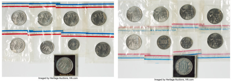 French Colony 9-Piece Lot of Assorted Essai Issues UNC, Paris Mint. All coins ar...