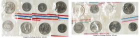 French Colony 8-Piece Lot of Assorted Essai Issues UNC, Paris mint. Includes 50, 100, and 500 Franc emissions from 1971 and 1976, nearly all of which ...