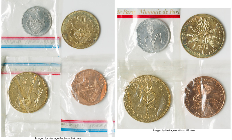 French Colony 4-Piece Lot of Assorted Essai Issues 1977 UNC, Paris mint. A nice ...