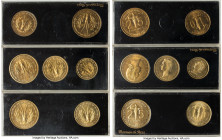 French Mandate 7-Piece Lot of Assorted aluminum-bronze Essai Issues 1956-1957 UNC, Paris Mint. A quality grouping of three sets issued by the Paris Mi...