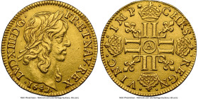 Louis XIII gold Louis d'Or 1642-A AU Details (Removed From Jewelry) NGC, Paris mint, KM136.1, Gad-58. Long Curl. HID09801242017 © 2024 Heritage Auctio...