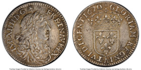 Louis XIV 5 Sols (1/12 Ecu) 1670-A AU50 PCGS, Paris mint, KM199.1 (under France), Br-502 (R4), Lec-186. A prized early French Colonies silver emission...