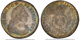 Louis XIV 1/2 Ecu 1693-S MS63 PCGS, Troyes mint, KM295.18, Gad-185. Flan reforme. This lustrous Choice Mint State piece flaunts peripheries that are b...