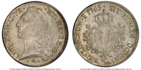 Louis XV Ecu 1765-(Cow) AU58 PCGS, Pau mint, KM518, Gad-322a. Bordering on Mint State with a mildly lustrous argent sheen stretching across the surfac...