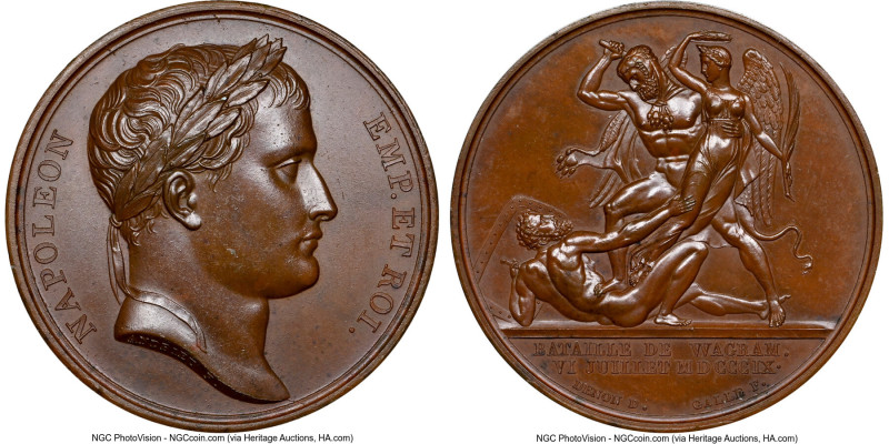 Napoleon bronze "Battle of Wagram" Medal 1809-Dated MS65 Brown NGC, Bramsen-860....