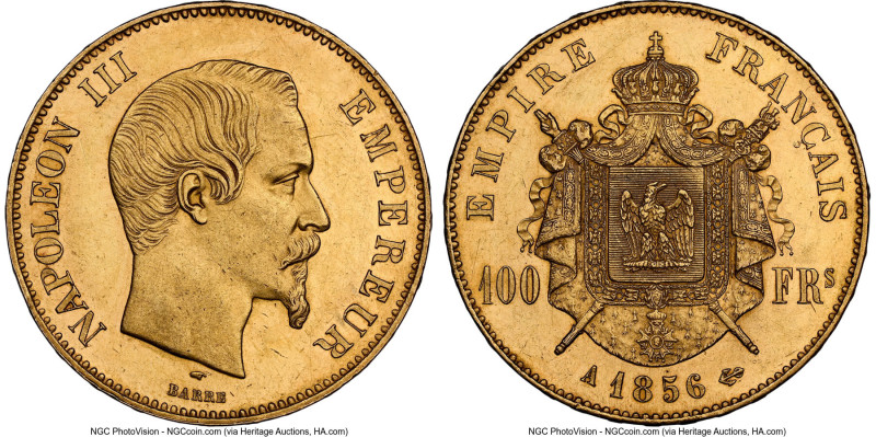 Napoleon III gold 100 Francs 1856-A MS61 NGC, Paris mint, KM786.1, Gad-1135, F-5...