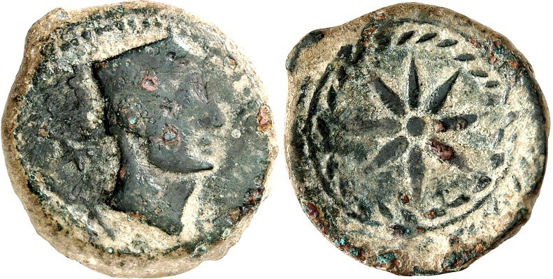SPANIEN. 
HISPANIA ULTERIOR. 
MALAKA (Málaga). AE-Semis 22/21mm 75/50 v. Chr. ...