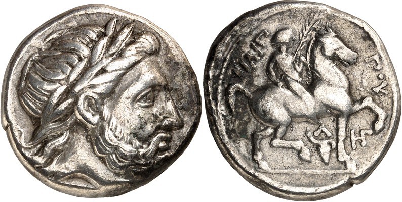 MAKEDONIEN. 
KÖNIGREICH. 
Philippos II. 359-336 v. Chr. Tetradrachmon (348/342...