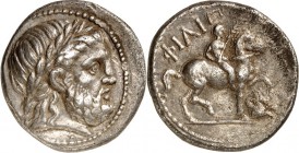 MAKEDONIEN. 
KÖNIGREICH. 
Philippos II. 359-336 v. Chr. Tetradrachmon, postum (315/294 v.Chr.) 14,07g, AMPHIPOLIS. Zeuskopf n.r. / FILIP-P.Y Olympio...