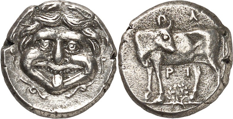 MYSIEN. 
STÄDTE. 
PARION (Kemér). Triobolon (386/300 v.Chr.) 2,47g. Bulle steh...