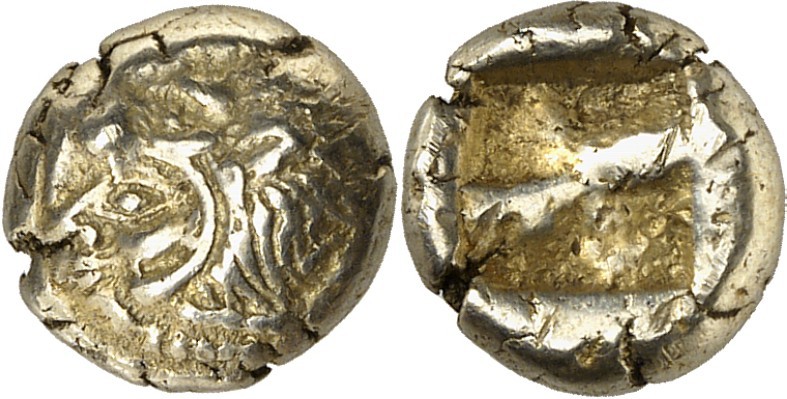 IONIEN. 
STÄDTE. 
ERYTHRAI. El-Hekte (550/500 v.Chr.) 2,50g. Herakleskopf im L...