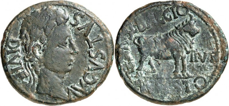 SPANIEN. 
LEPIDA CELSA, Colonia. 
Augustus 27 v. Chr. -14 n. Chr. AE-As 28/27m...