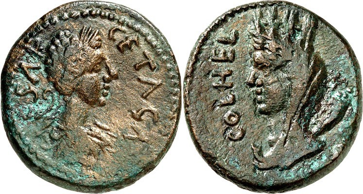 SYRIEN. 
KOILESYRIEN / HELIOPOLIS (Baalbek). 
Geta 209-212. AE-24mm 9,82g.Belo...
