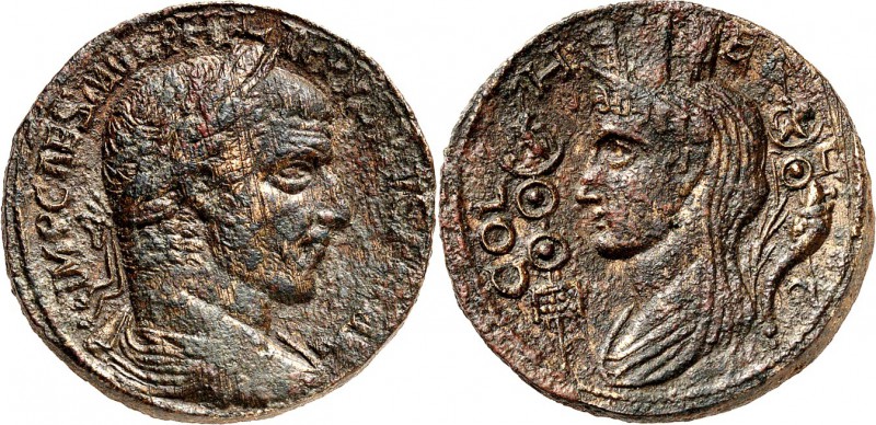 SYRIEN. 
KOILESYRIEN / HELIOPOLIS (Baalbek). 
Philipp I. 244-247. AE-28mm 18,4...