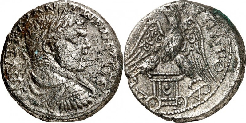 PHOINIKIEN. 
SIDON (Saida). 
Caracalla 198-217. Bi-Tetradrachme 215-217 11,9g....