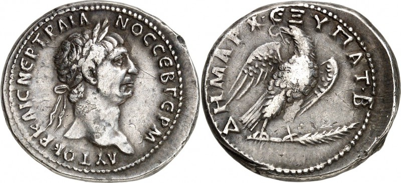 PHOINIKIEN. 
TYROS (Sur). 
Trajan 98-117. Tetradrachme 15,18g. Belorbeerter Ko...