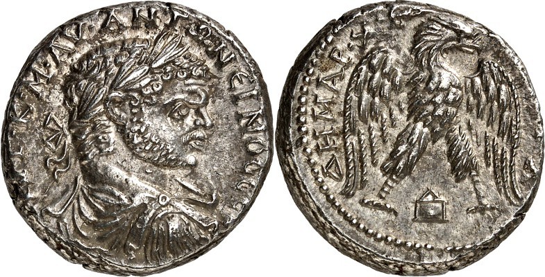 MESOPOTAMIEN. 
EDESSA (Urfa). 
Caracalla 198-217. Ag-Tetradrachmon 215-217 14,...