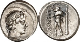 RÖMISCHE REPUBLIK : Silbermünzen. 
Lucius Marcius Censorinus 82 v. Chr. Denar 4,02g. Apollokopf n.r. / L. CENSOR Marsyas steht m. Weinschlauch n.l.; ...